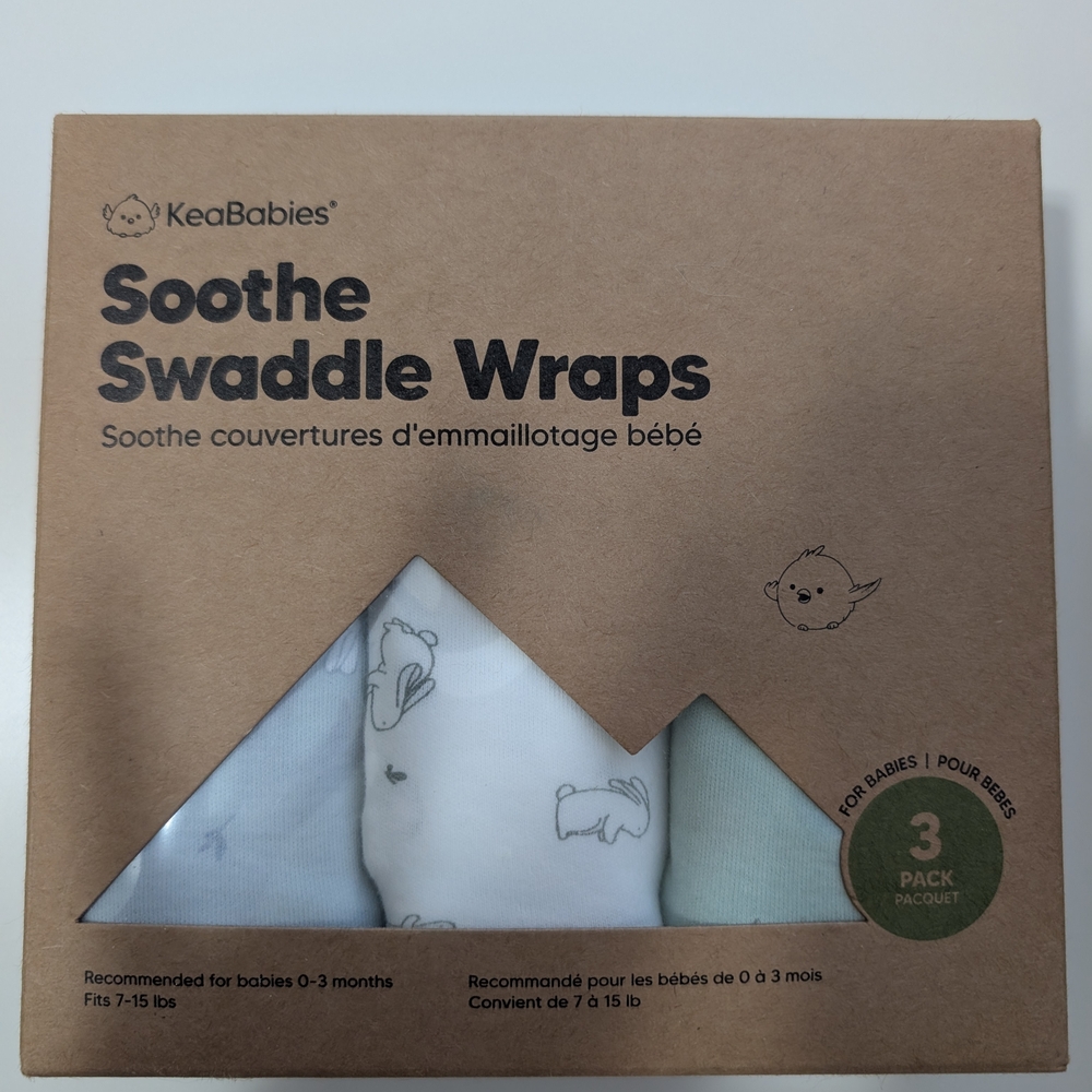 KeaBabies Soothe Swaddle Wraps 3-Pack
